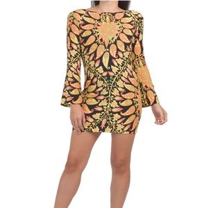 NWT Zara long sleeve multicolor dress size XS